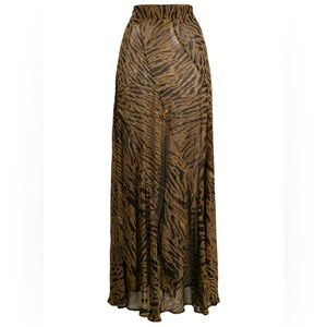 Ganni Tiger Print Maxi Skirt High Waisted.